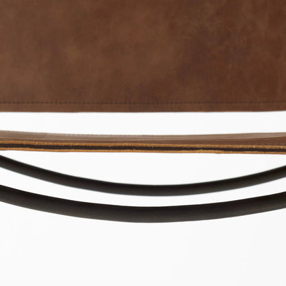 Berbick Leather Seat Counter Stool by Mercana. Made from leather, iron in a unique style.