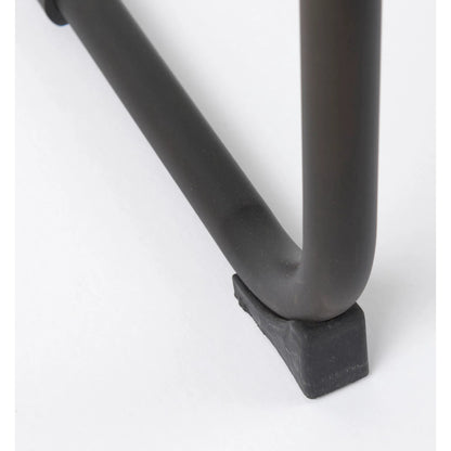 Berbick Leather Seat Bar Stool by Mercana. Made from leather, iron in a rustic style.