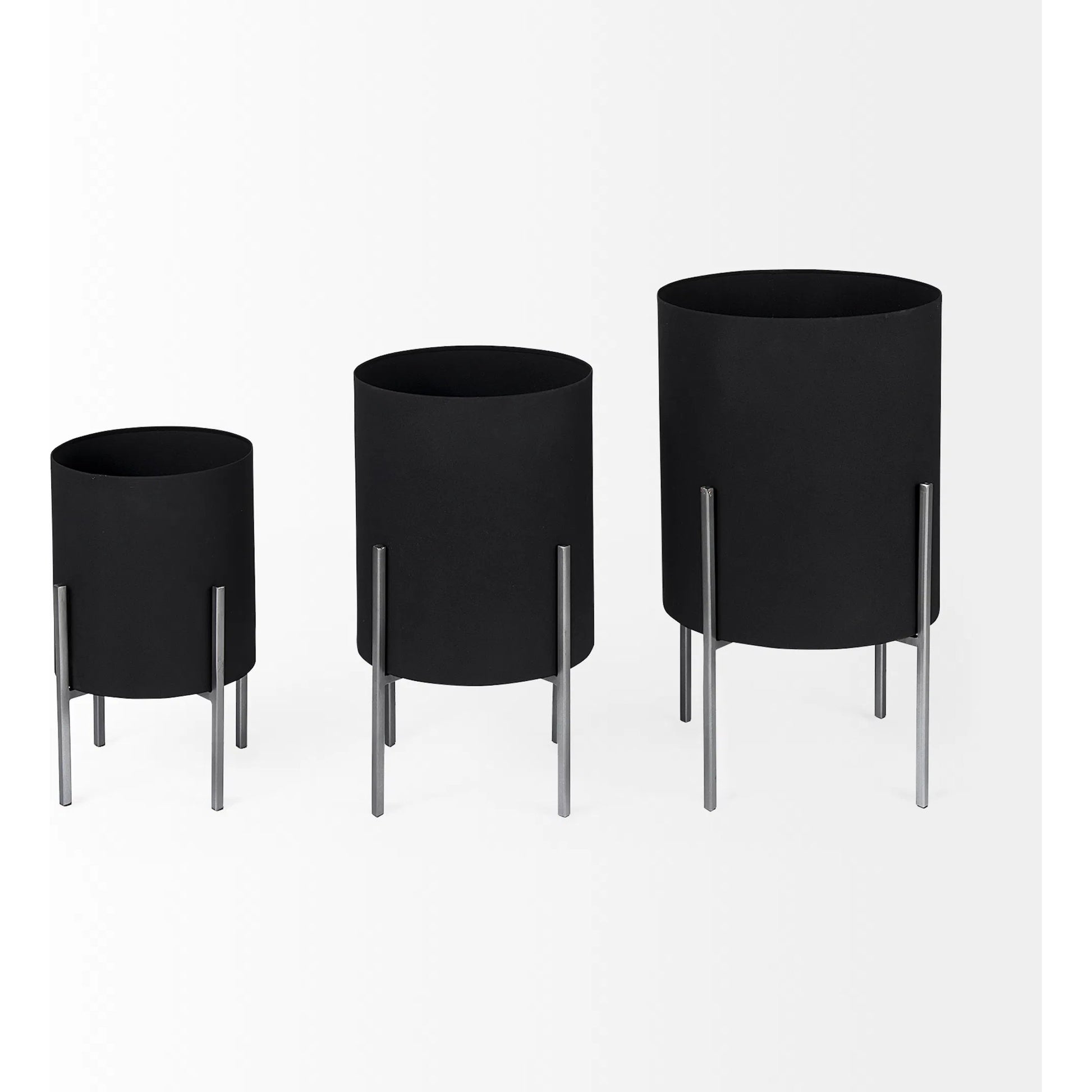 Claypoole Plant Stands Set of Three by Mercana in black. Made from unique in a modern style.