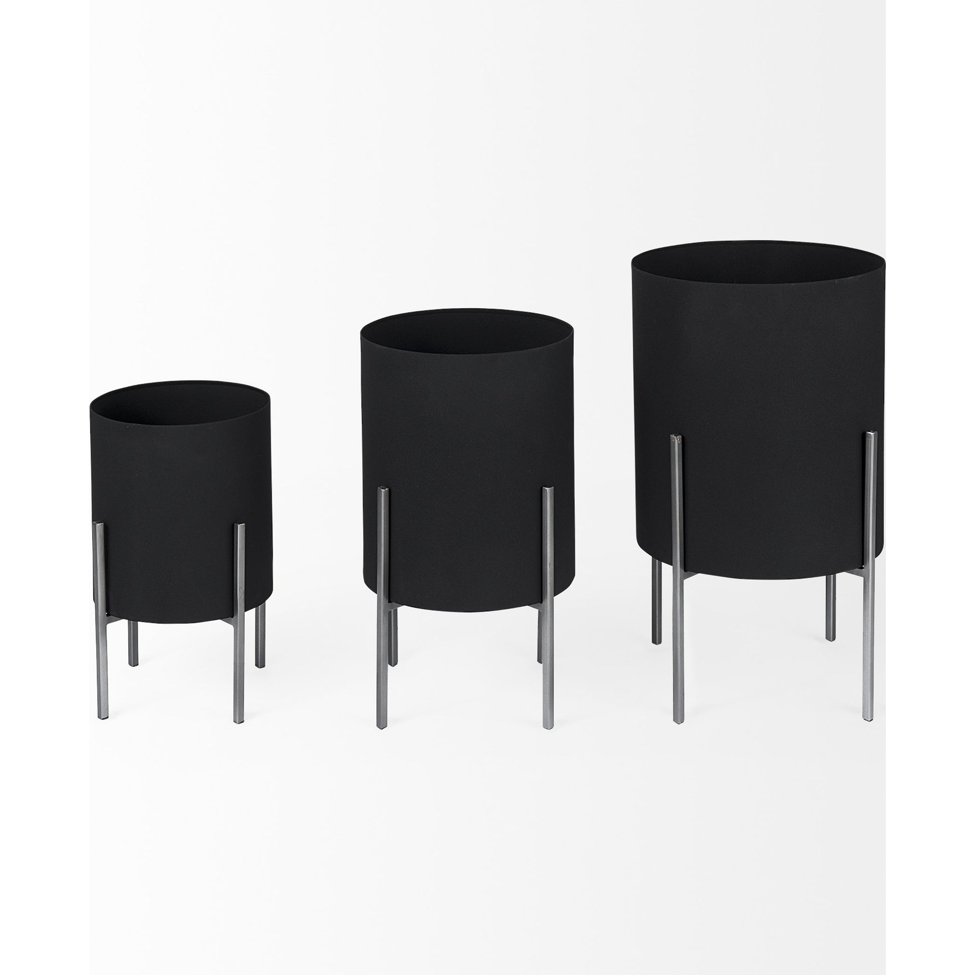Claypoole Plant Stands Set of Three by Mercana in black. Made from unique in a modern style.