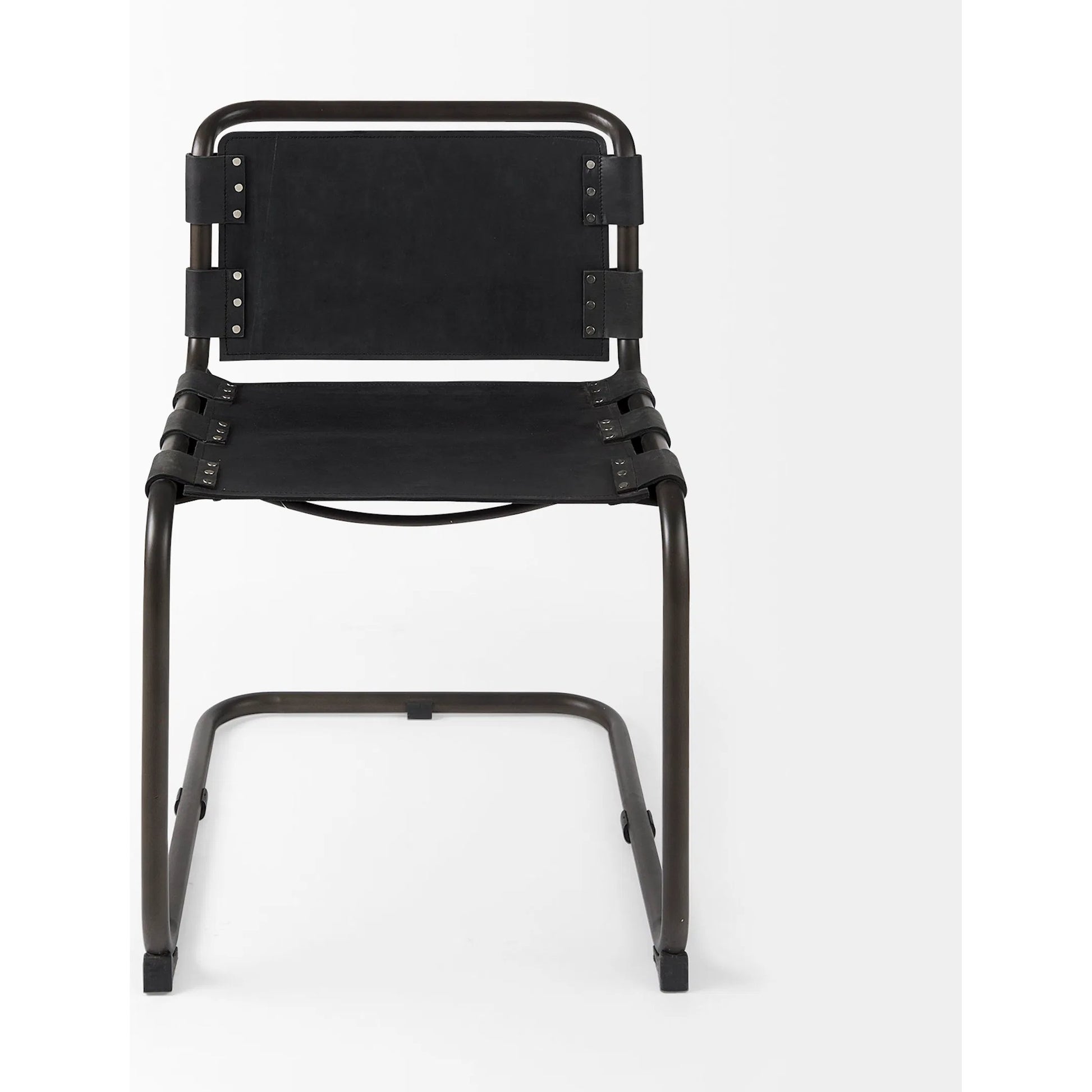Berbick Dining Chair by Mercana. Made from leather, iron in a unique style.