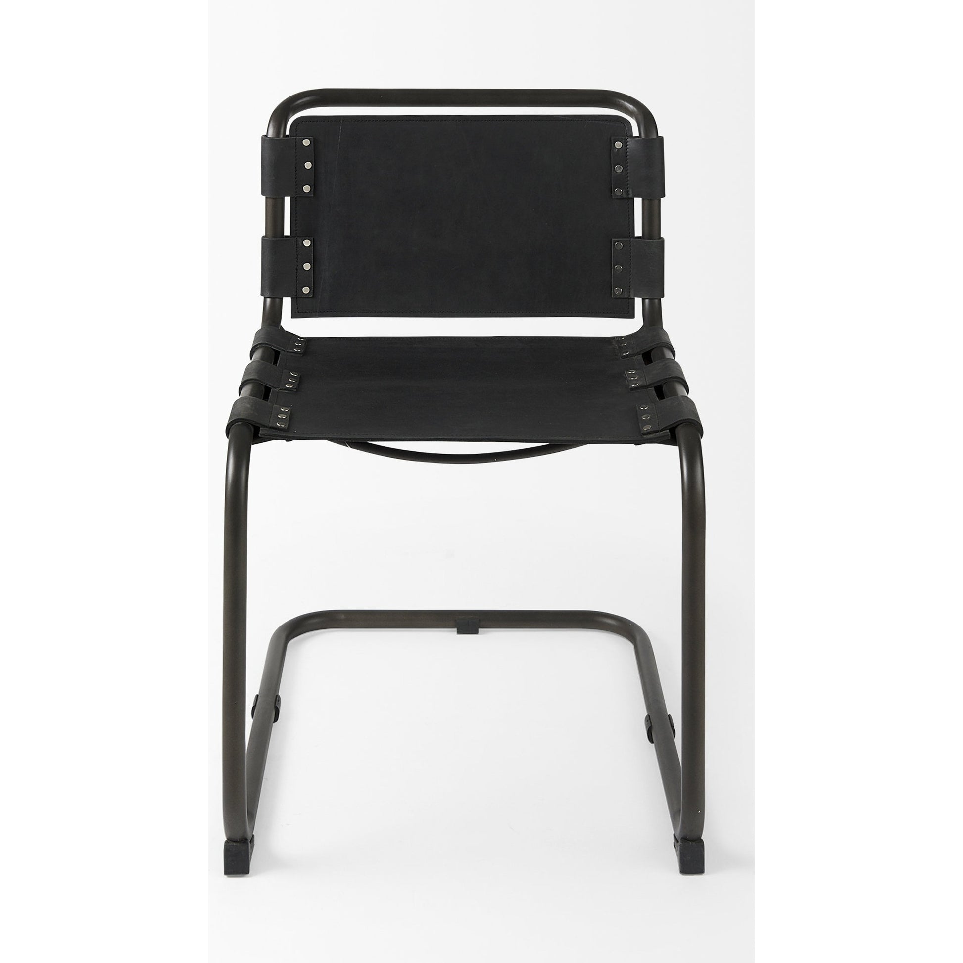 Berbick Dining Chair by Mercana. Made from leather, iron in a unique style.