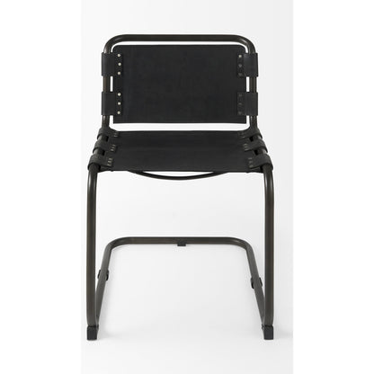 Berbick Dining Chair by Mercana. Made from leather, iron in a unique style.