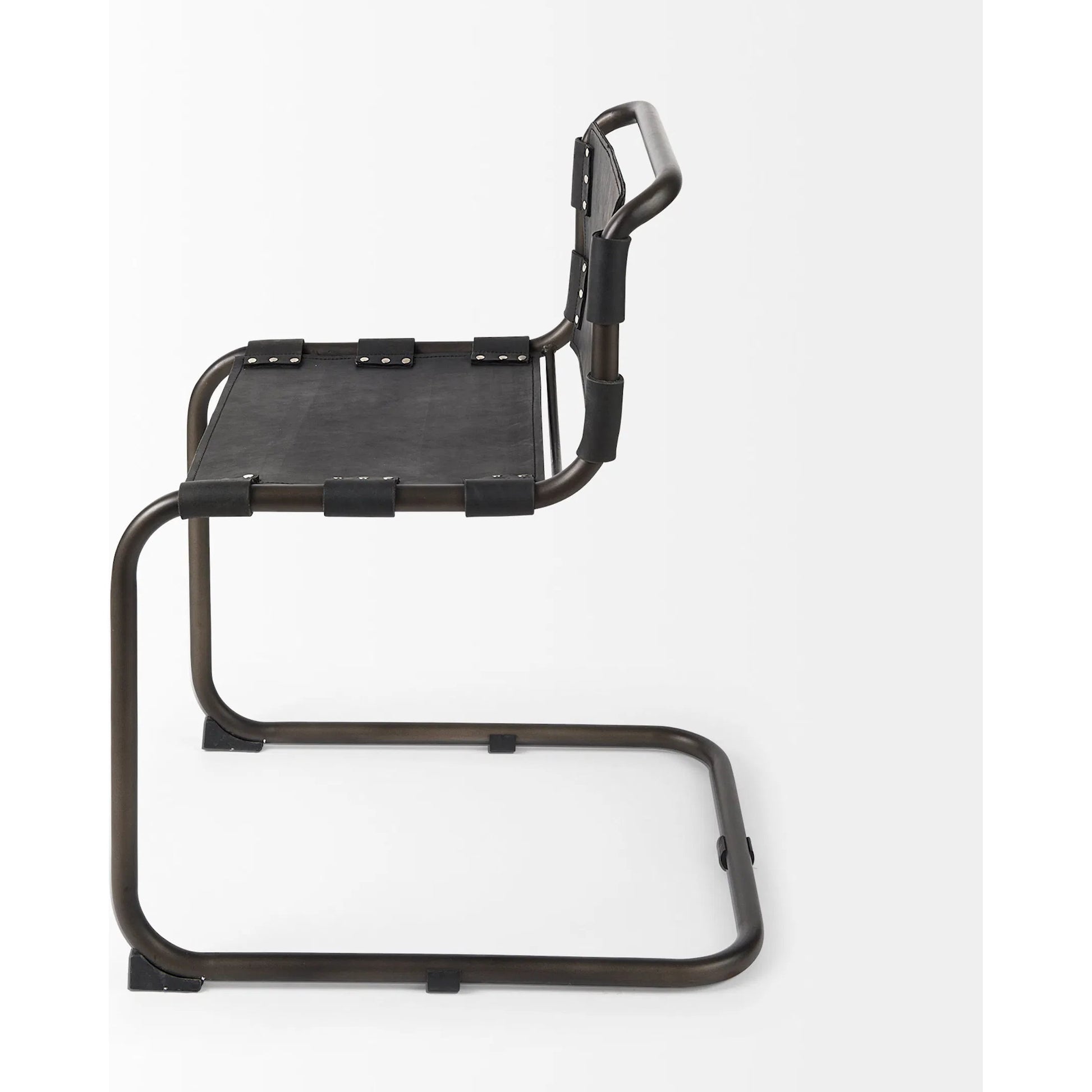 Berbick Dining Chair by Mercana. Made from leather, iron in a unique style.