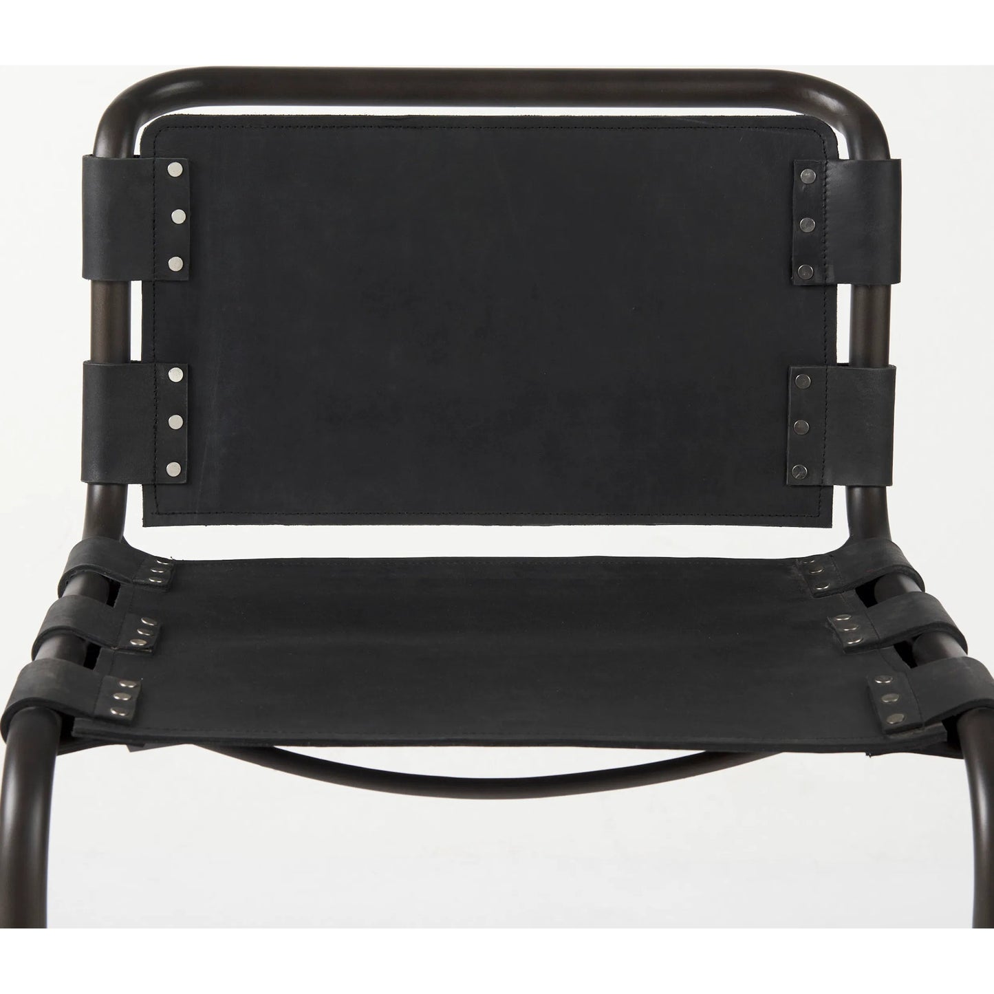 118 SI-1717935 | Closeup | Berbick Dining Chair by Mercana. Made from leather, iron in a modern style.