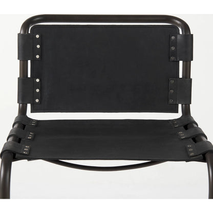 Berbick Dining Chair by Mercana. Made from leather, iron in a unique style.