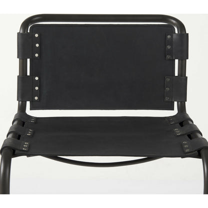 Berbick Dining Chair by Mercana. Made from leather, iron in a unique style.