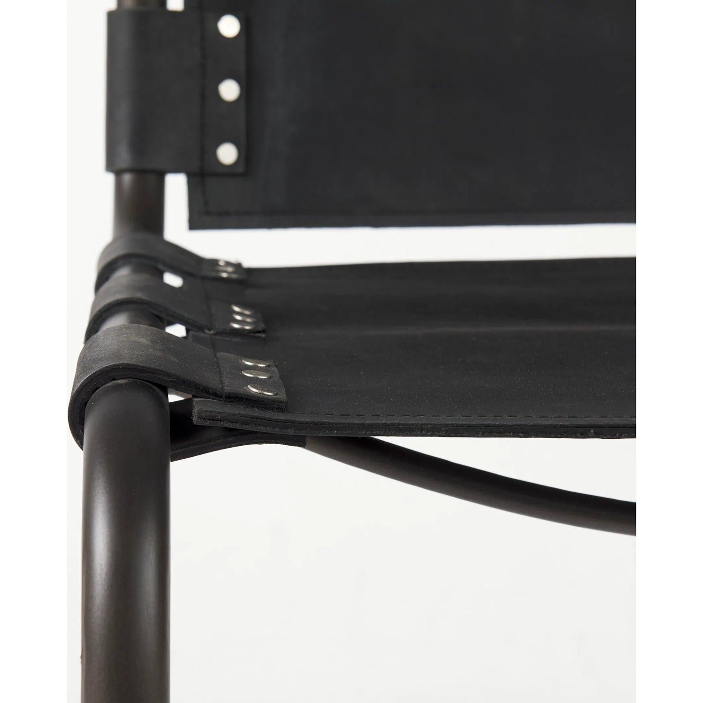 120 SI-1717935 | Closeup | Berbick Dining Chair by Mercana. Made from leather, iron in a modern style.
