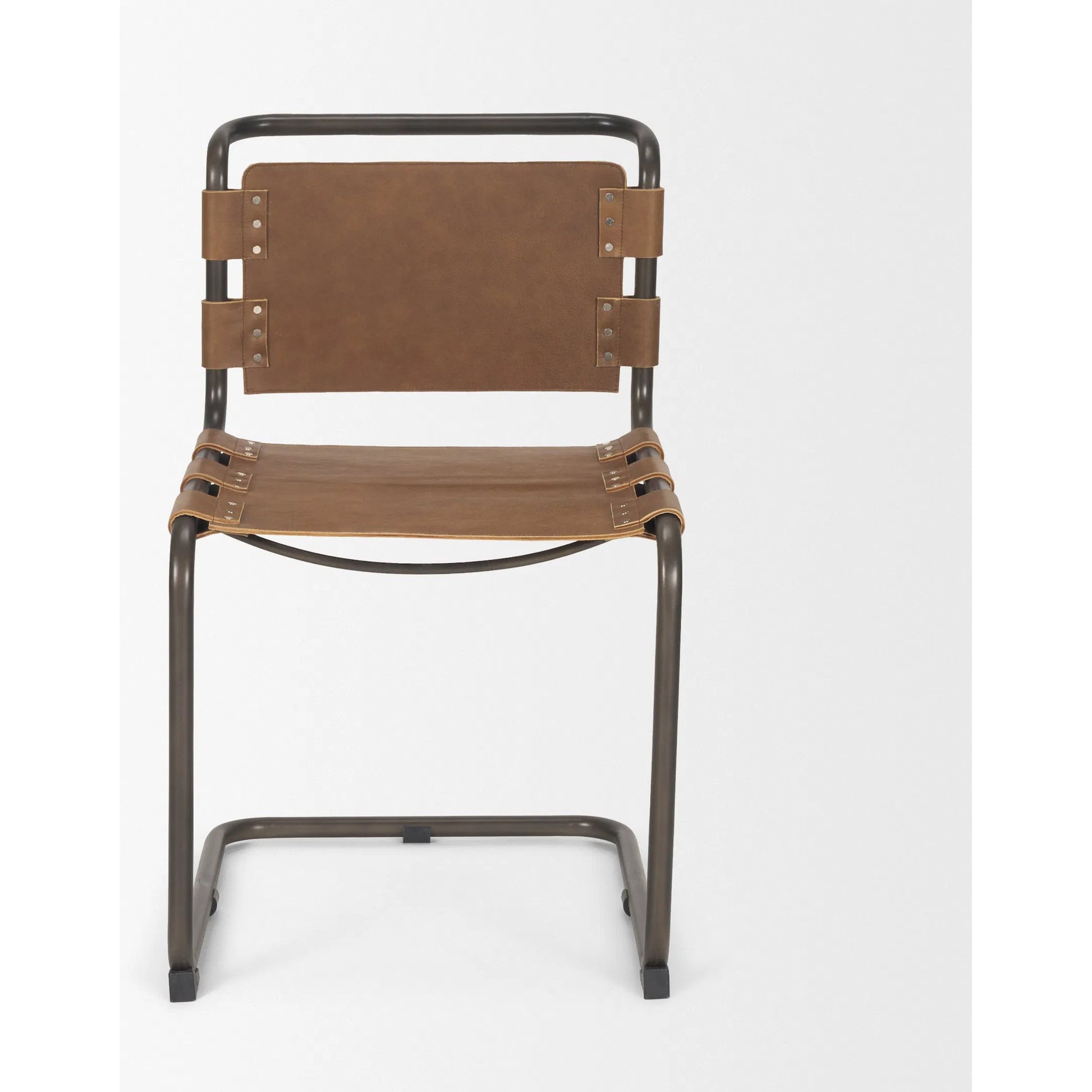 Berbick Dining Chair by Mercana. Made from leather, iron in a unique style.