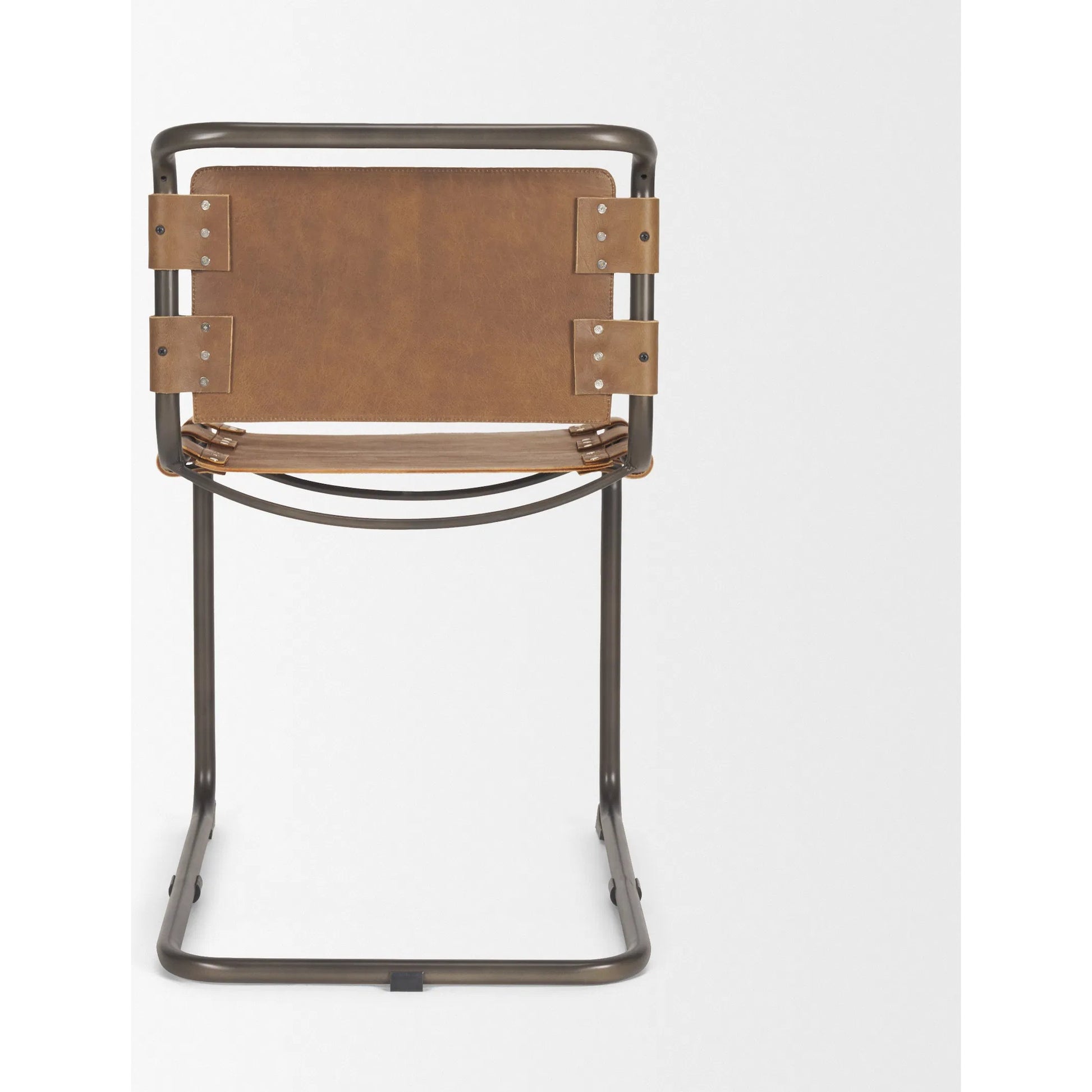 Berbick Dining Chair by Mercana. Made from leather, iron in a unique style.