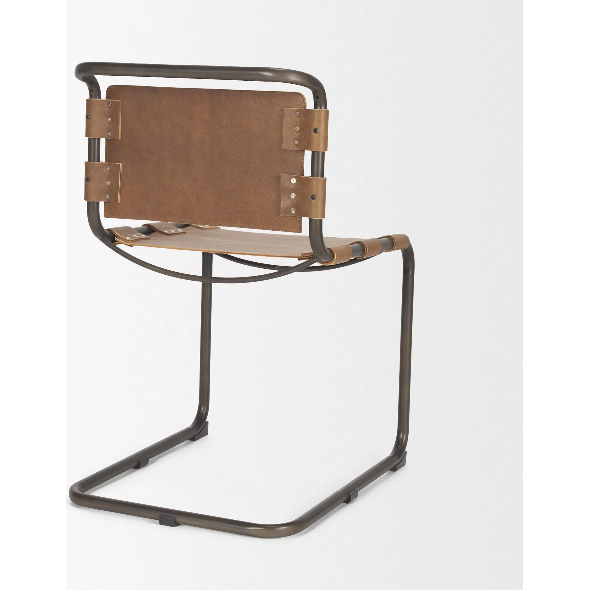 Berbick Dining Chair by Mercana. Made from leather, iron in a unique style.