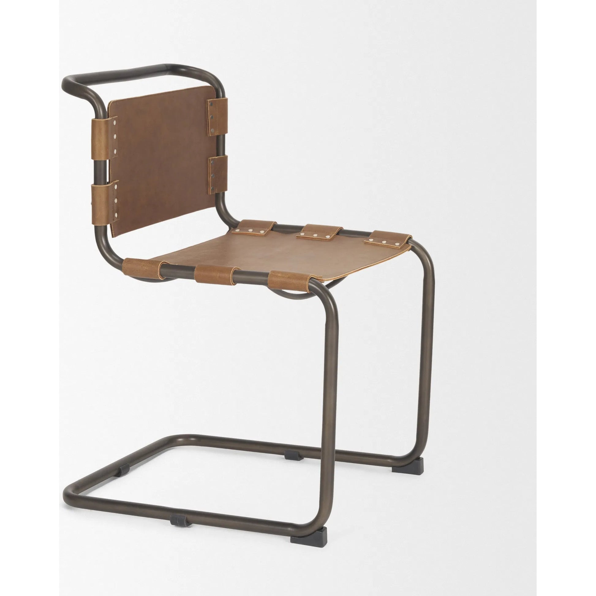 Berbick Dining Chair by Mercana. Made from leather, iron in a unique style.