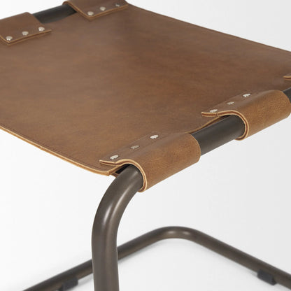 Berbick Dining Chair by Mercana. Made from leather, iron in a unique style.