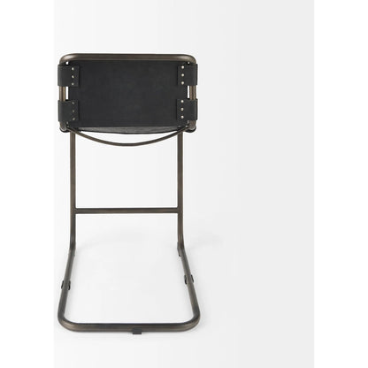 Berbick Leather Seat Counter Stool by Mercana. Made from leather, iron in a unique style.
