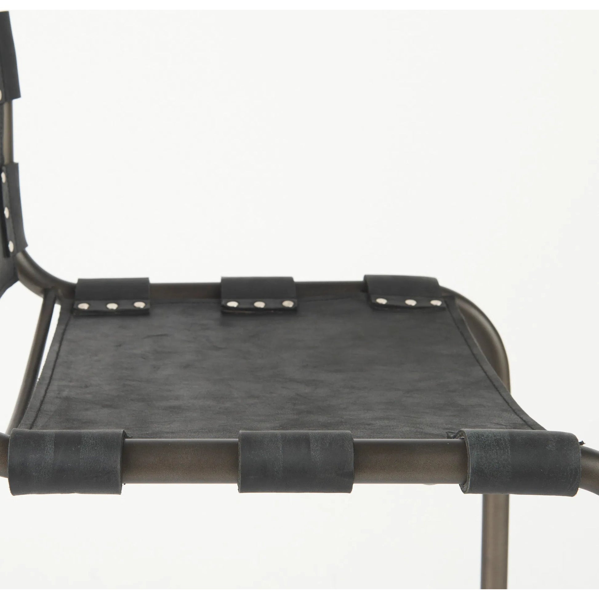Berbick Leather Seat Counter Stool by Mercana. Made from leather, iron in a modern style.