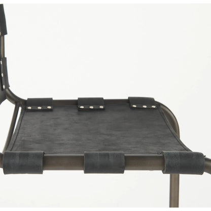 Berbick Leather Seat Counter Stool by Mercana. Made from leather, iron in a modern style.