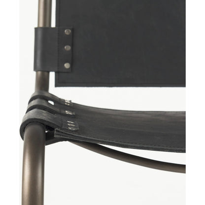 Berbick Leather Seat Counter Stool by Mercana. Made from leather, iron in a modern style.