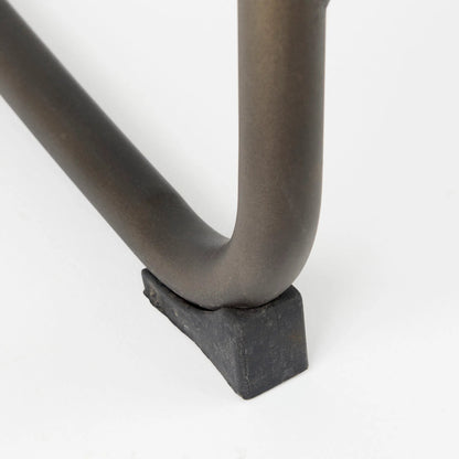 Berbick Leather Seat Counter Stool by Mercana. Made from leather, iron in a unique style.
