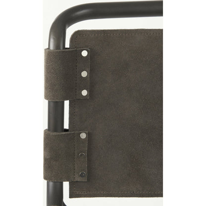 Berbick Leather Seat Counter Stool by Mercana. Made from leather, iron in a unique style.