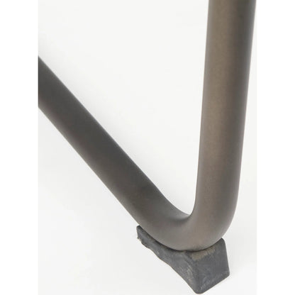 Berbick Leather Seat Bar Stool by Mercana. Made from leather, iron in a rustic style.