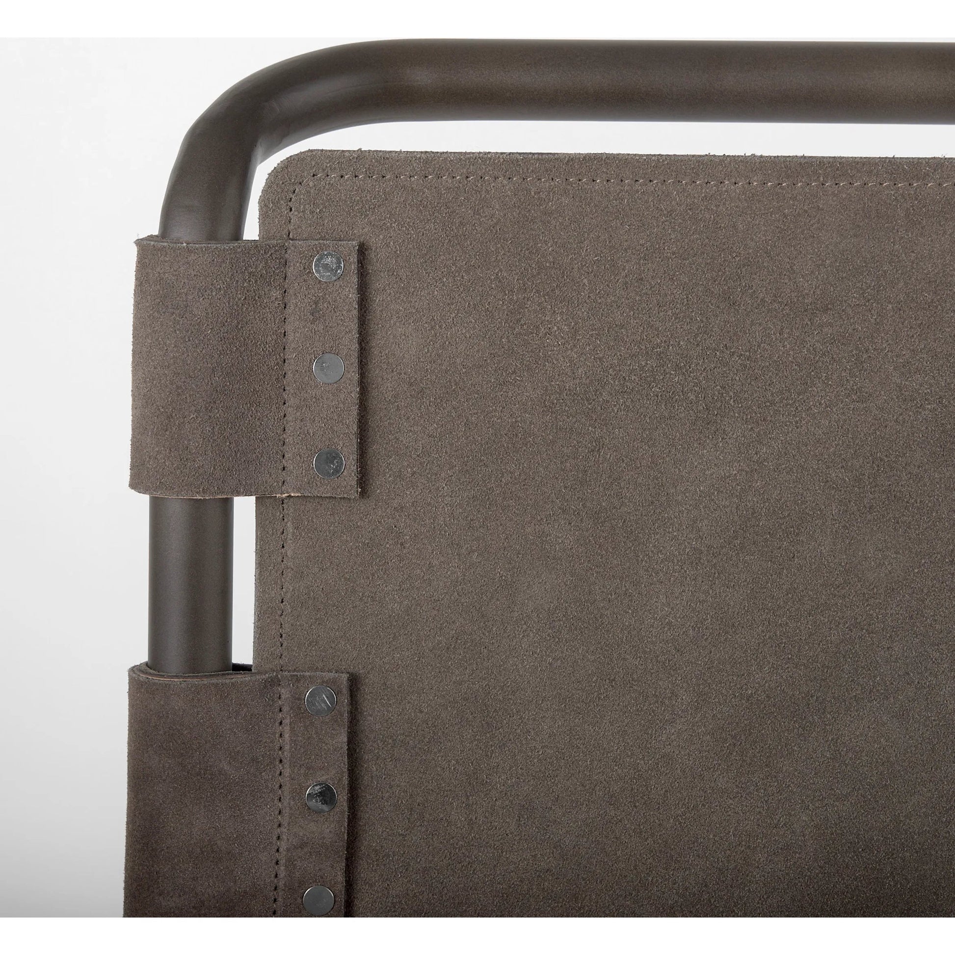 Berbick Leather Seat Bar Stool by Mercana. Made from leather, iron in a rustic style.