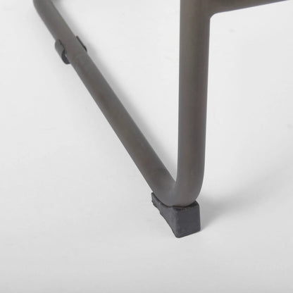 Berbick Leather Seat Bar Stool by Mercana. Made from leather, iron in a rustic style.