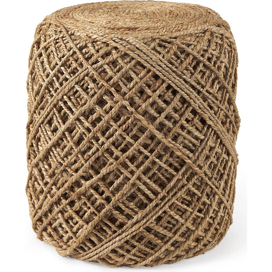 Allium Pouf by Mercana in brown. Made from jute in a unique style.