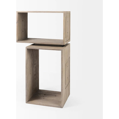 Simul Shelving Unit by Mercana in light brown. Made from wood in a unique style.