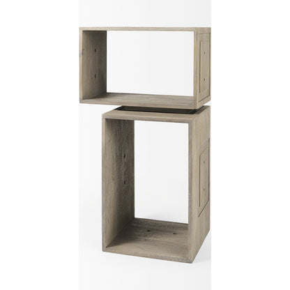 Simul Shelving Unit by Mercana in light brown. Made from wood in a unique style.