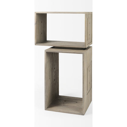 Simul Shelving Unit by Mercana in light brown. Made from wood in a coastal style.