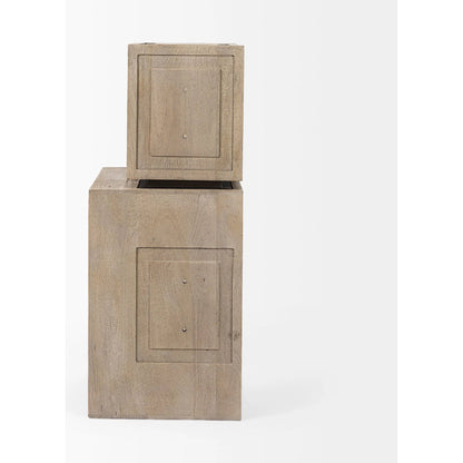 Simul Shelving Unit by Mercana in light brown. Made from wood in a unique style.