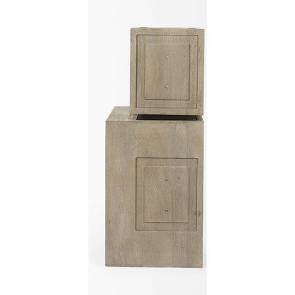 Simul Shelving Unit by Mercana in light brown. Made from wood in a coastal style.