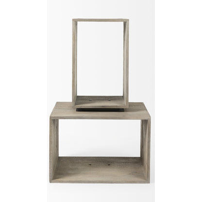 Simul Shelving Unit by Mercana in light brown. Made from wood in a unique style.