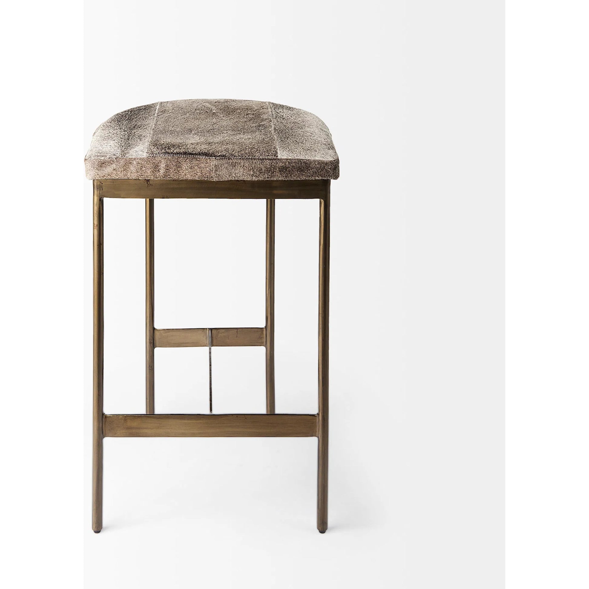 Millie Hide Seat Bar/Counter Stool by Mercana. Made from metal in a unique style.