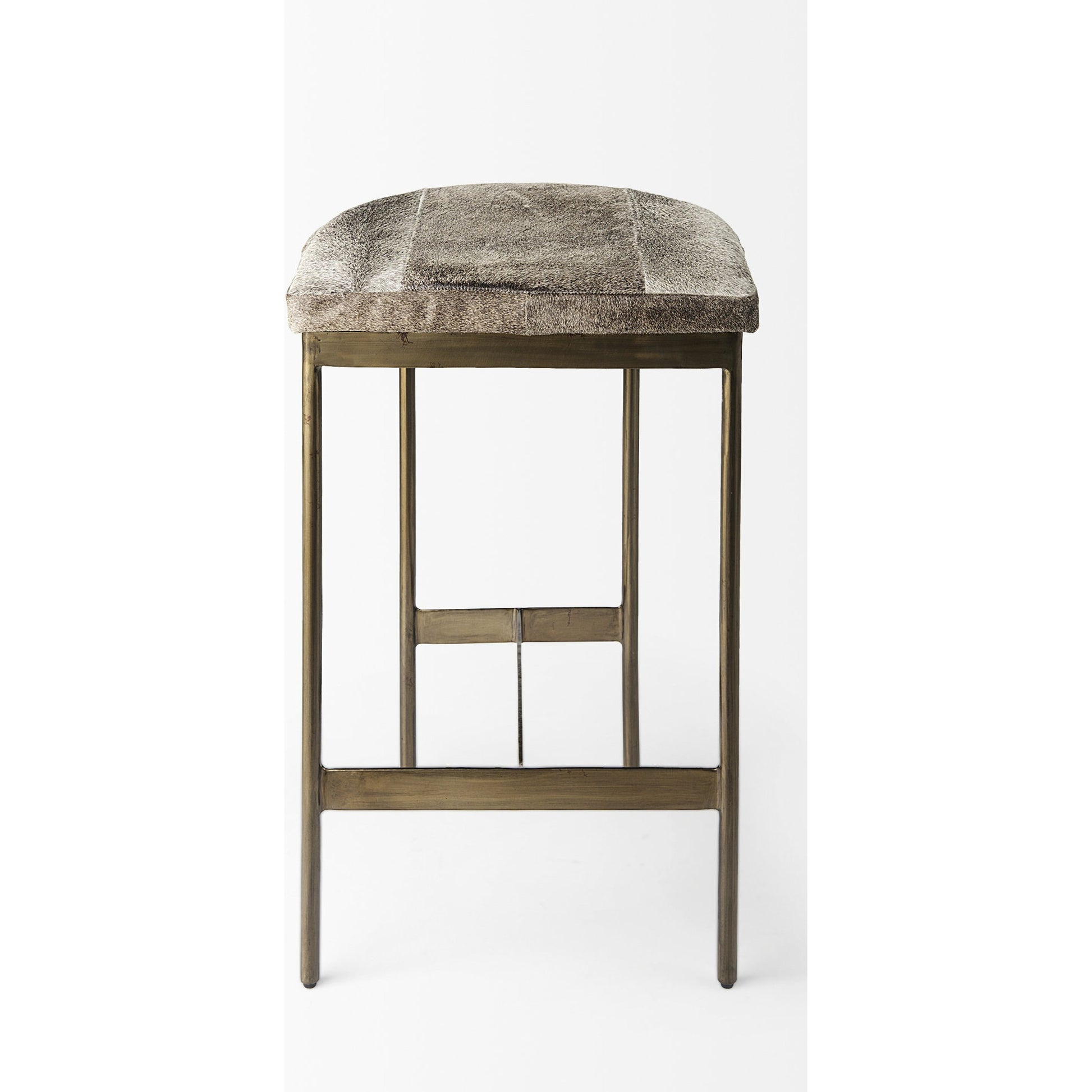 Millie Hide Seat Bar/Counter Stool by Mercana. Made from metal in a modern style.