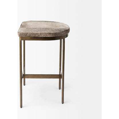Millie Hide Seat Bar/Counter Stool by Mercana. Made from metal in a modern style.