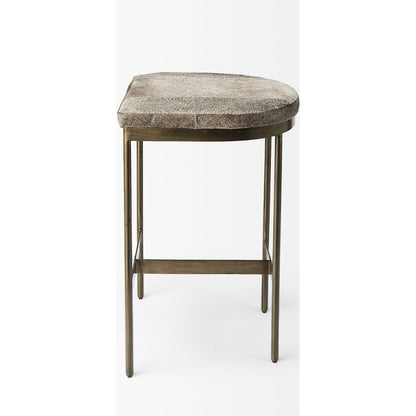 Millie Hide Seat Bar/Counter Stool by Mercana. Made from metal in a modern style.