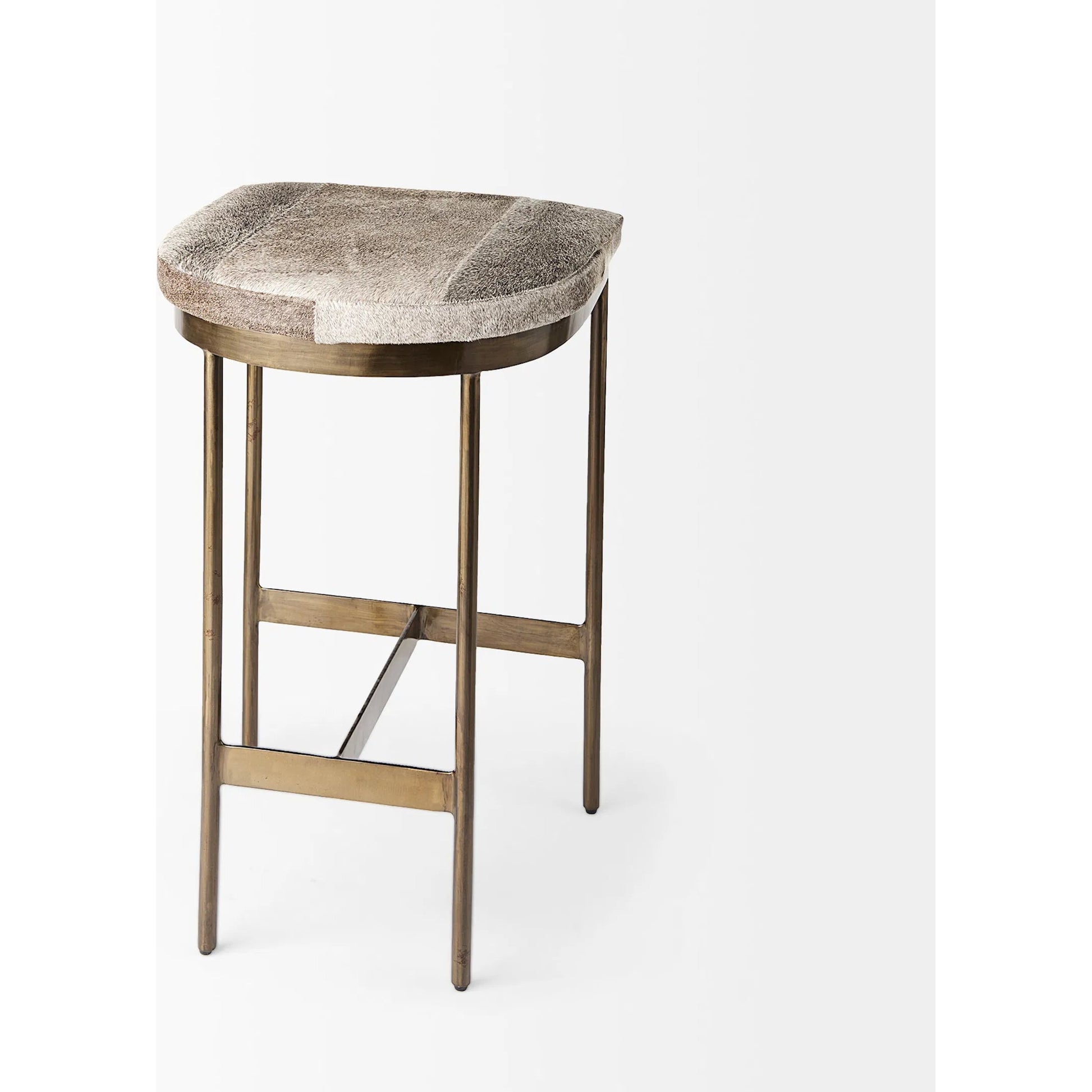 Millie Hide Seat Bar/Counter Stool by Mercana. Made from metal in a modern style.