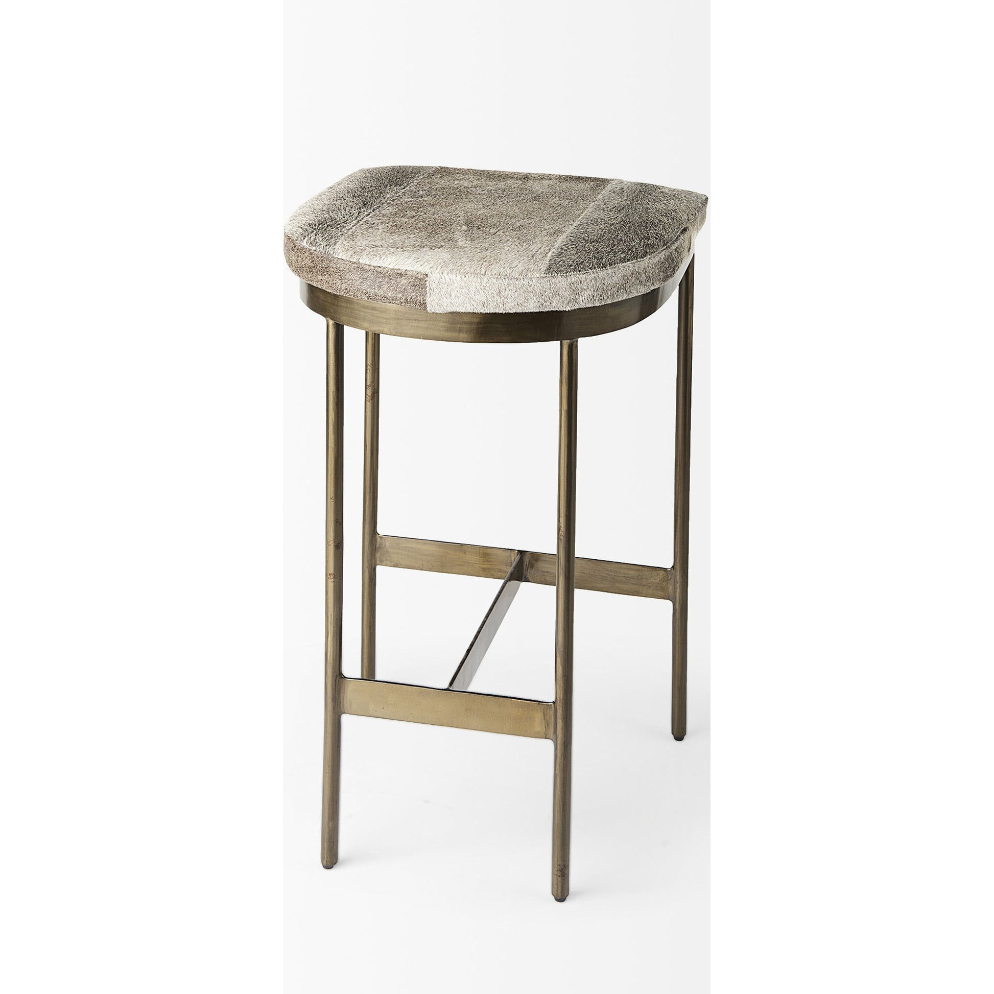 Millie Hide Seat Bar/Counter Stool by Mercana. Made from metal in a modern style.