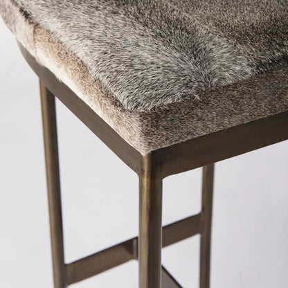 Millie Hide Seat Bar/Counter Stool by Mercana. Made from metal in a modern style.