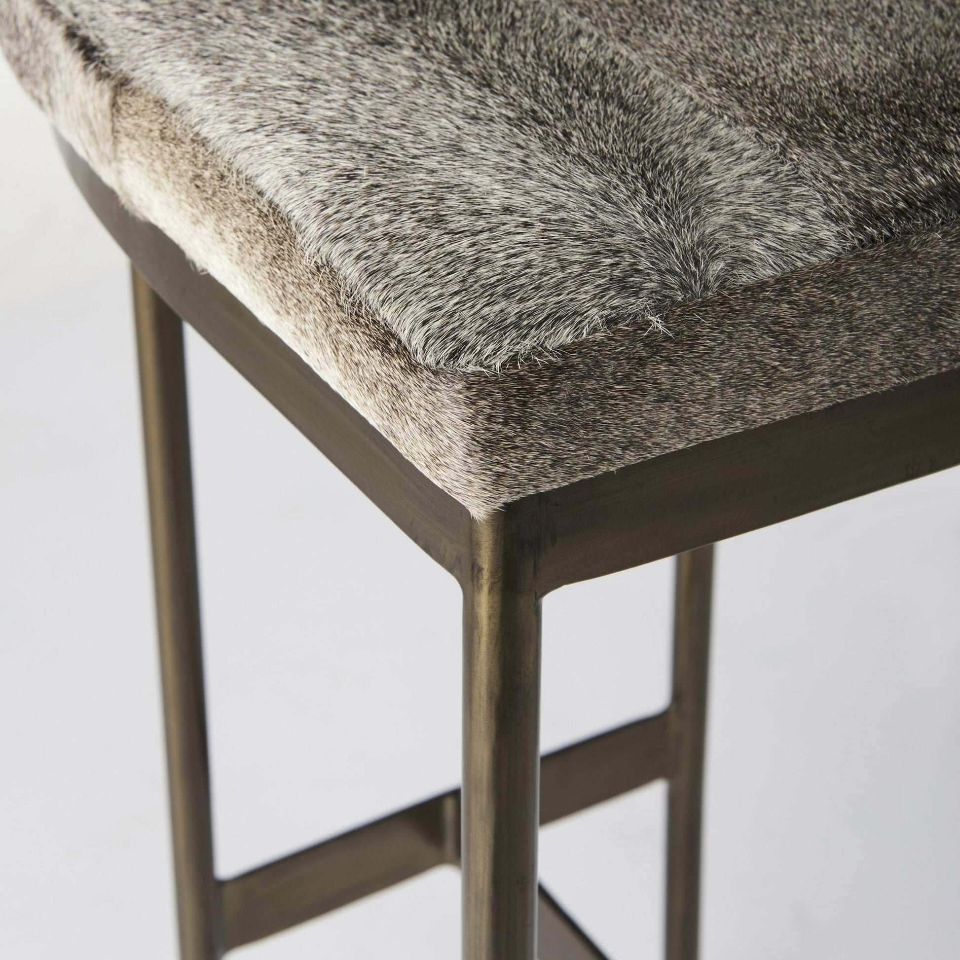 Millie Hide Seat Bar/Counter Stool by Mercana. Made from metal in a modern style.