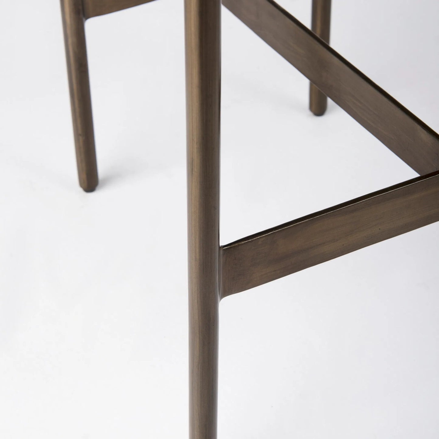 020 SI-1718034 | Closeup | Millie Hide Seat Bar/Counter Stool by Mercana. Made from metal in a unique style.