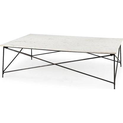 Lorlei Coffee Table by Mercana in white. Made from stone in a unique style.