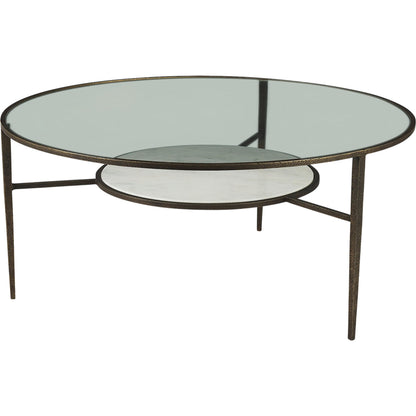 Felicity Coffee Table by Mercana in antique gold. Made from metal in a unique style.