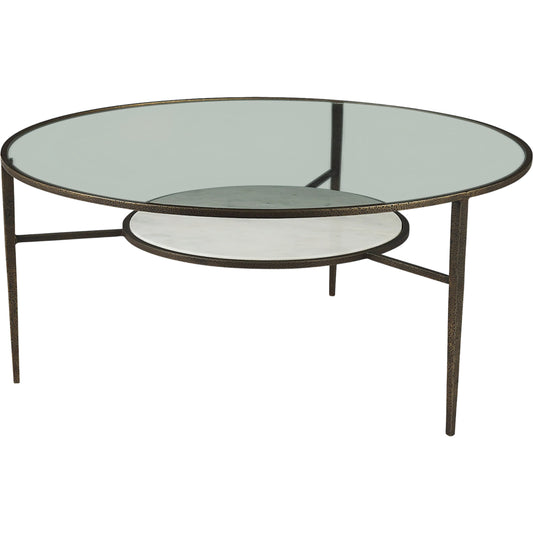 Felicity Coffee Table by Mercana in antique gold. Made from metal in a unique style.