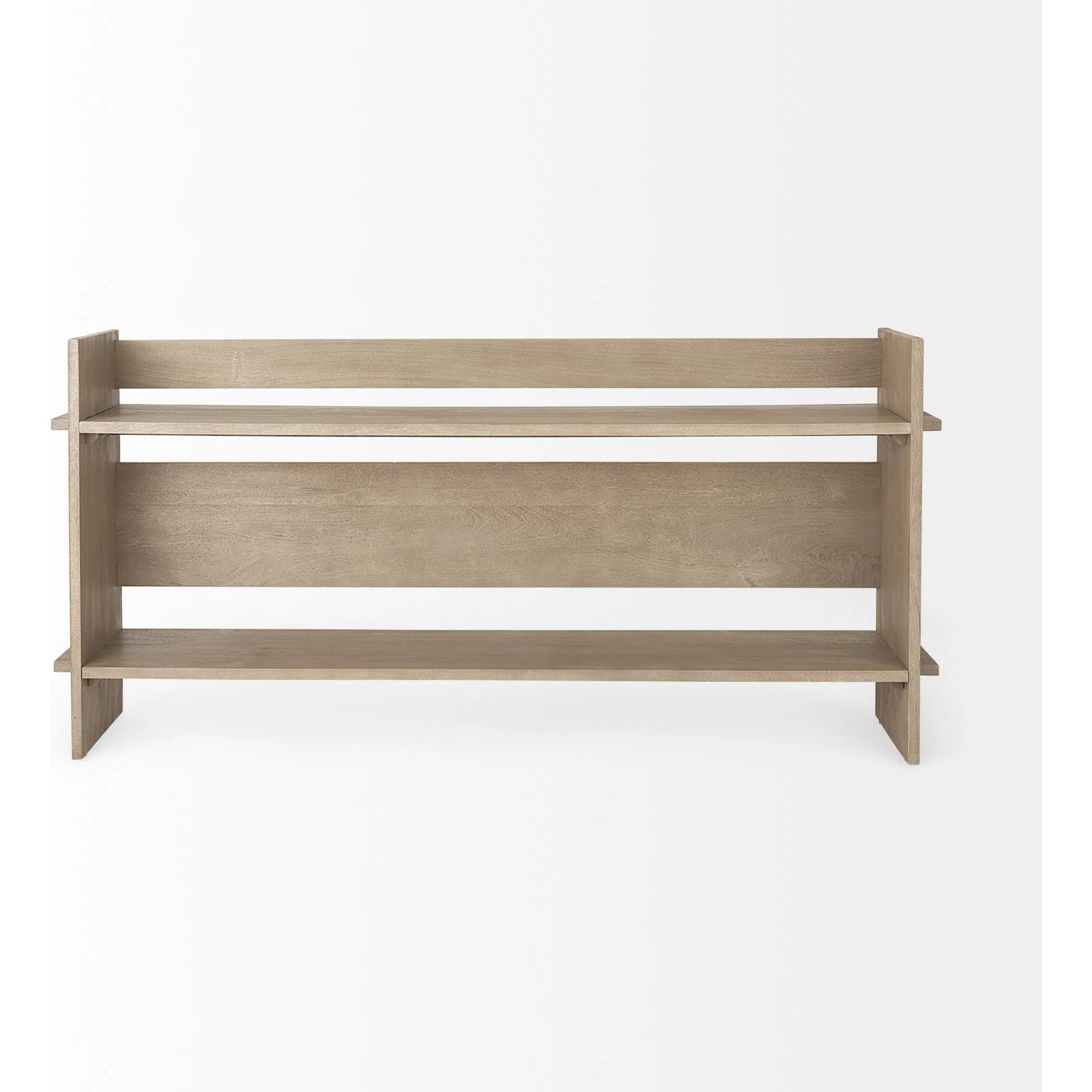 Aida Console Table by Mercana in gray. Made from solid wood in a transitional style.