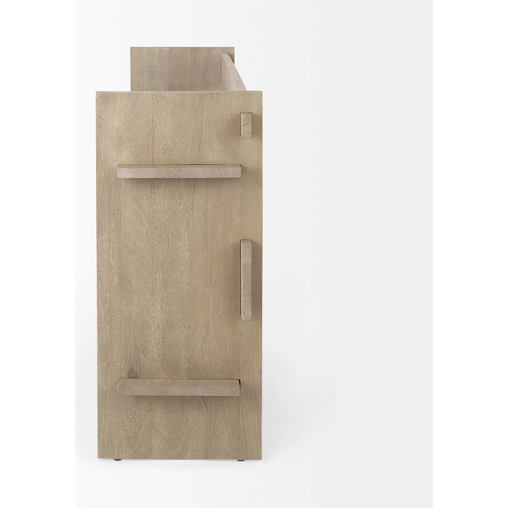 Aida Console Table by Mercana in gray. Made from solid wood in a transitional style.