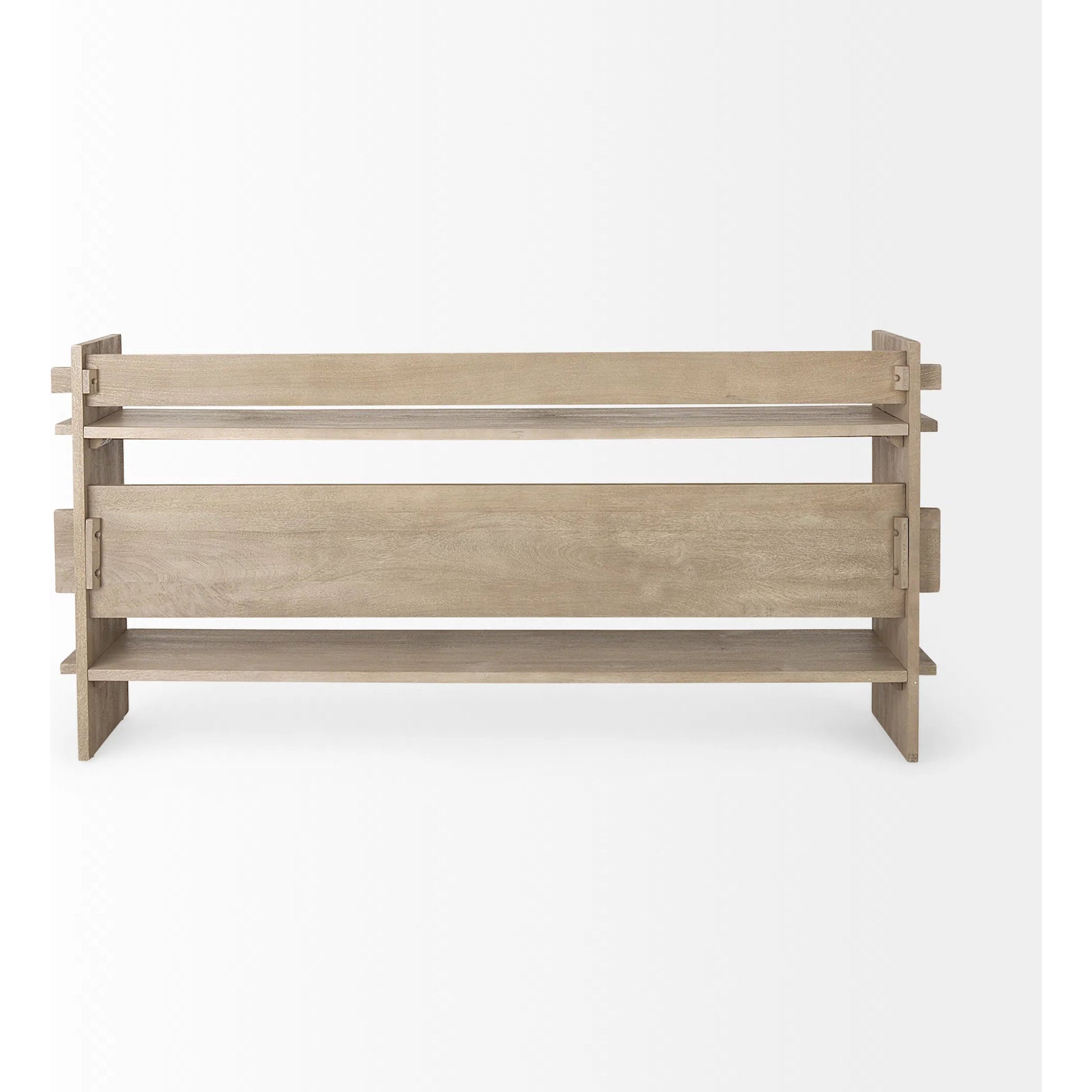 Aida Console Table by Mercana in gray. Made from solid wood in a transitional style.