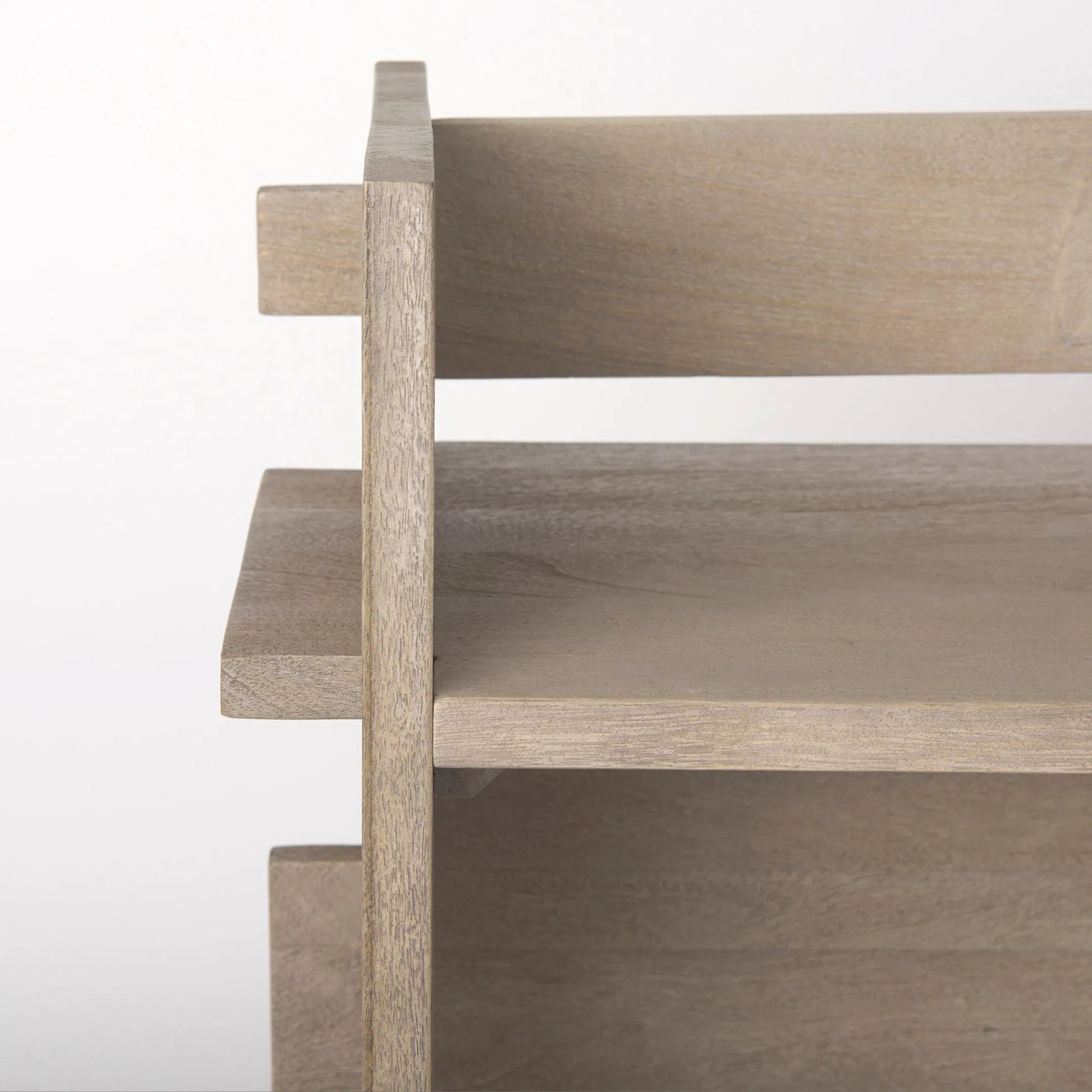 Aida Console Table by Mercana in gray. Made from solid wood in a transitional style.