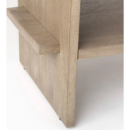 Aida Console Table by Mercana in gray. Made from solid wood in a transitional style.